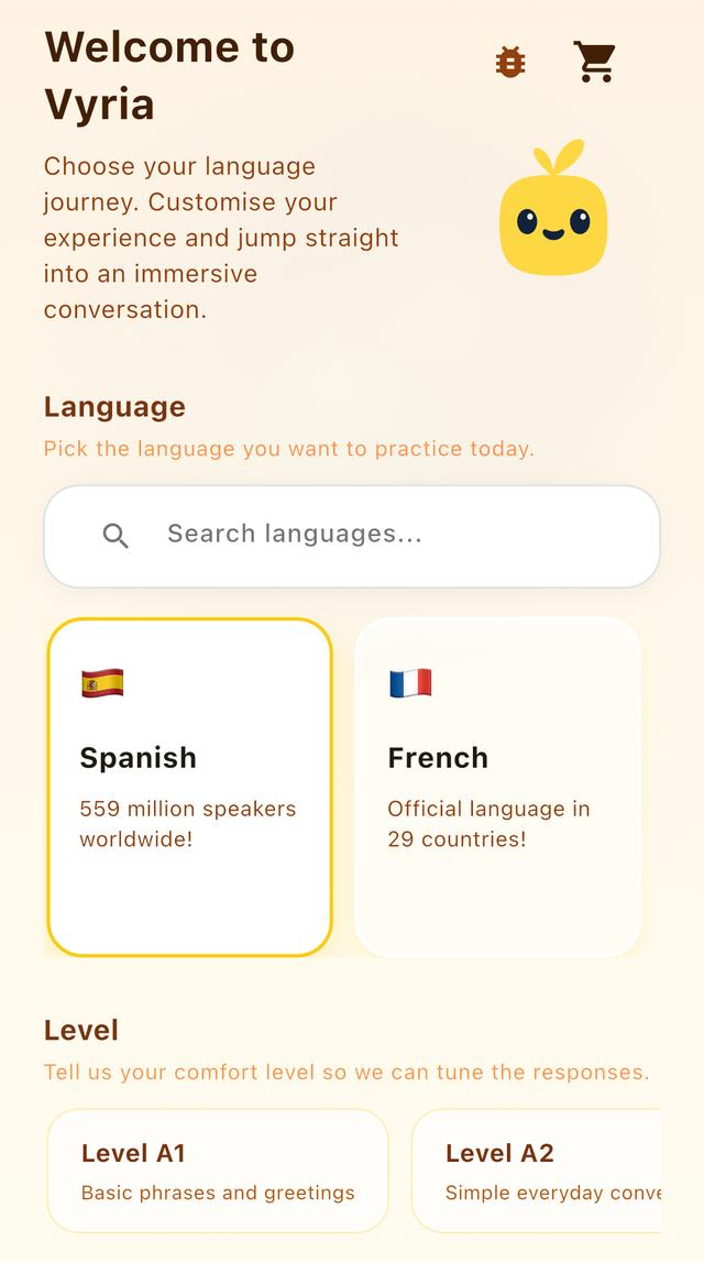 Vyria App Screenshot